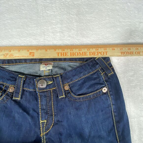 True Religion Jeans Women's Johnny Big T 29x25 Straight Denim Short Low Rise - Picture 2 of 11